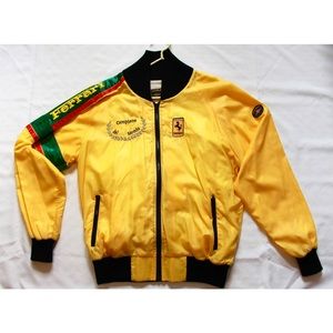 Vintage Yellow Ferrari Bomber Jacket, L